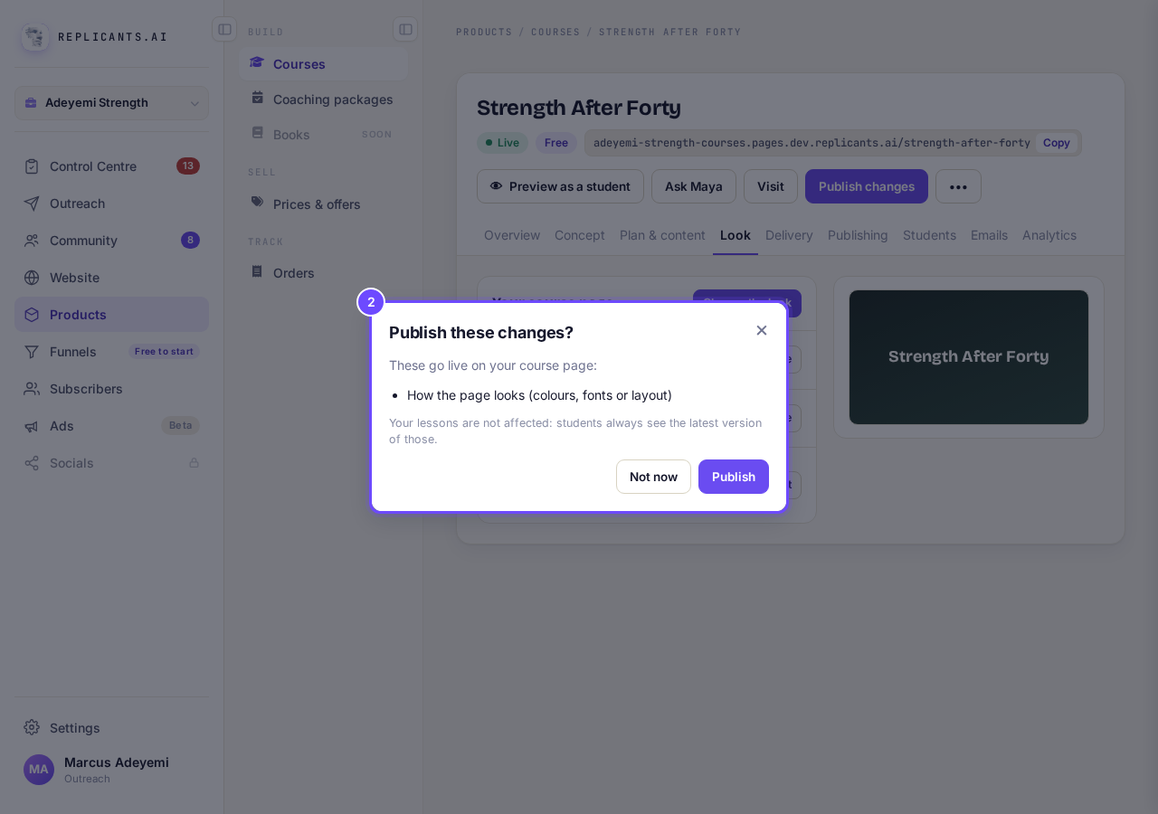 Publish these changes?
