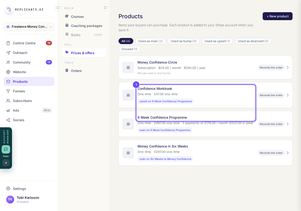 Two products, in Products under Prices & offers.
