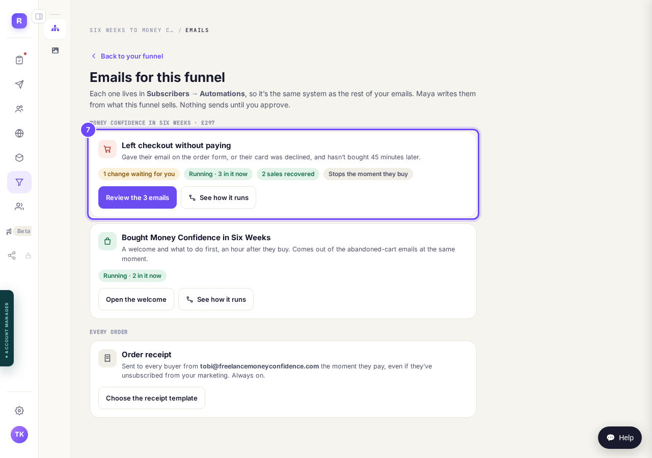 Nothing to press. This is your funnel working.