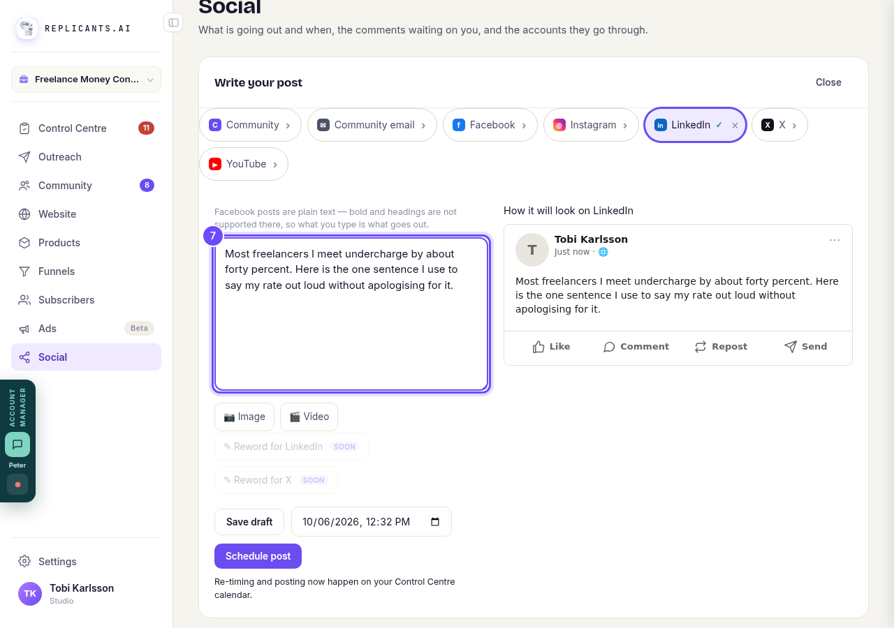 Type your post, then read the preview.