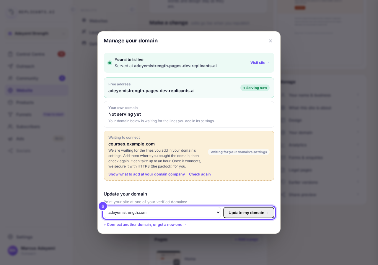Update your domain, with a verified domain chosen.