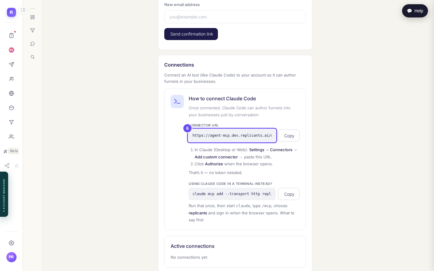 One URL. It is the connection, and it signs you in.