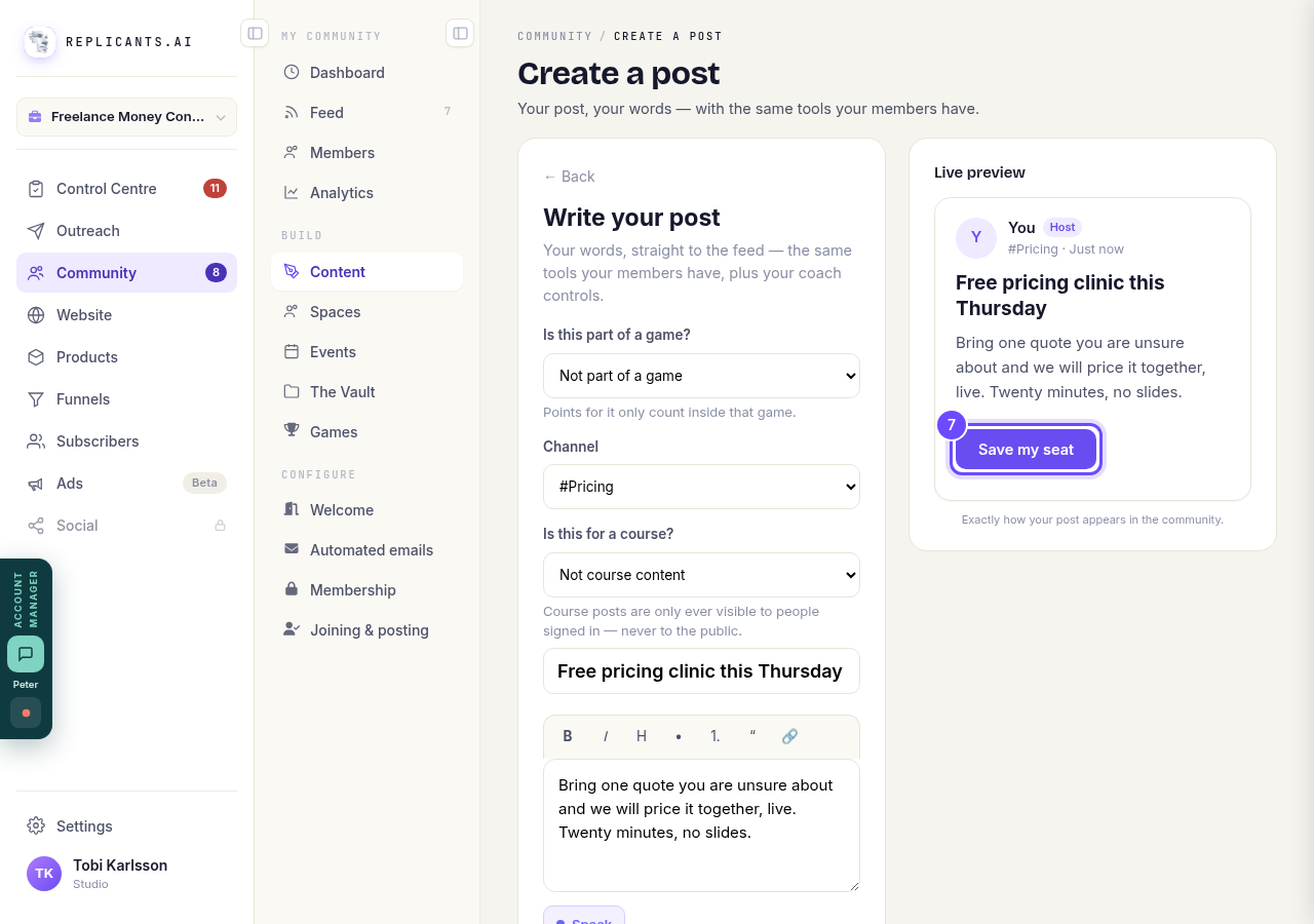 Look at your button in **Live preview**.