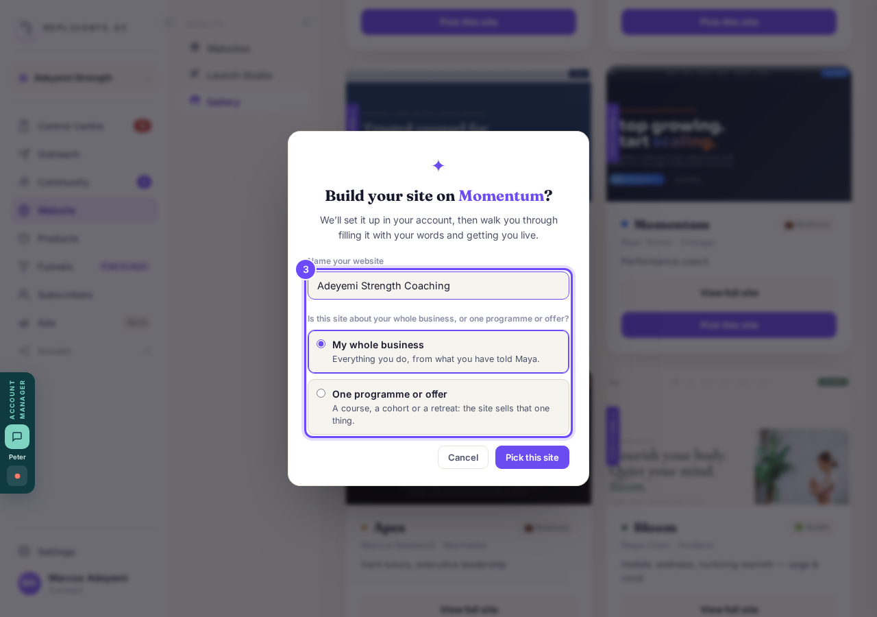 Name your website, and what it is about.