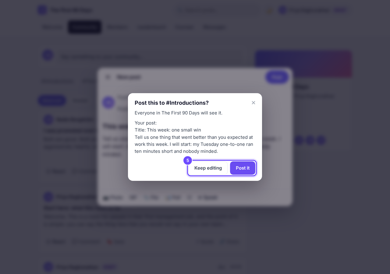 The question before your post goes up.