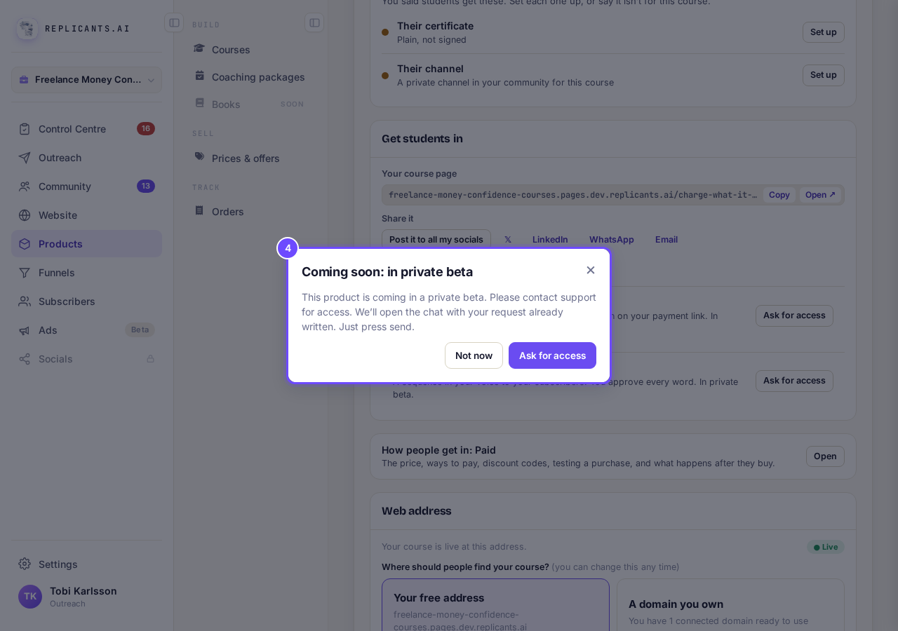 Coming soon: in private beta.