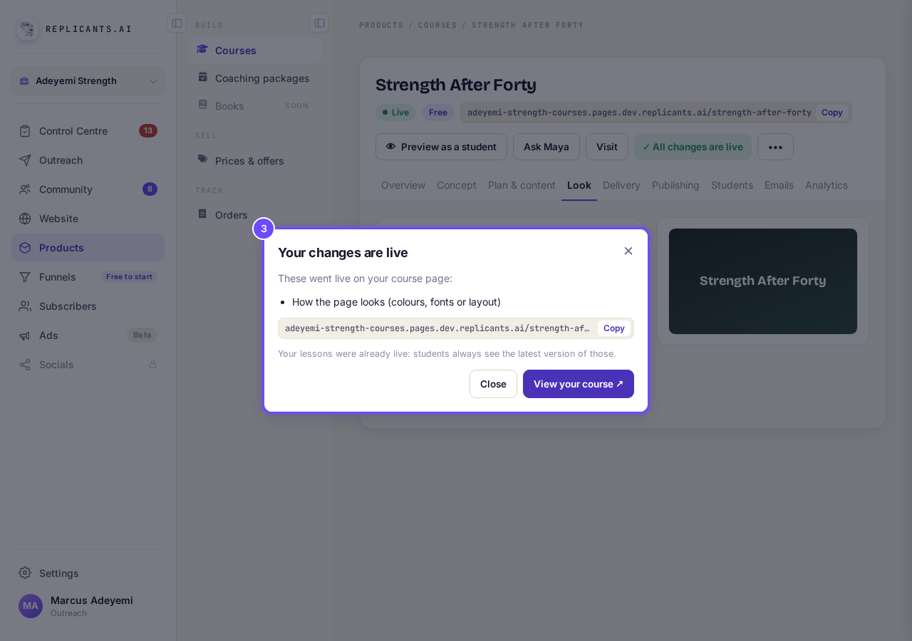 Your changes are live.