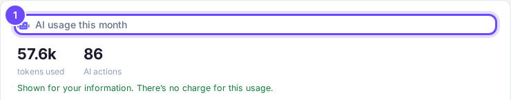 AI usage this month, with no charge for it.
