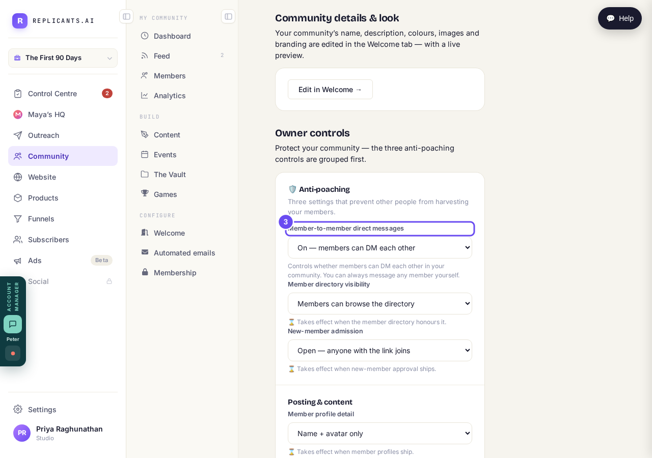 On is a community. Off protects the room. Read the heading.