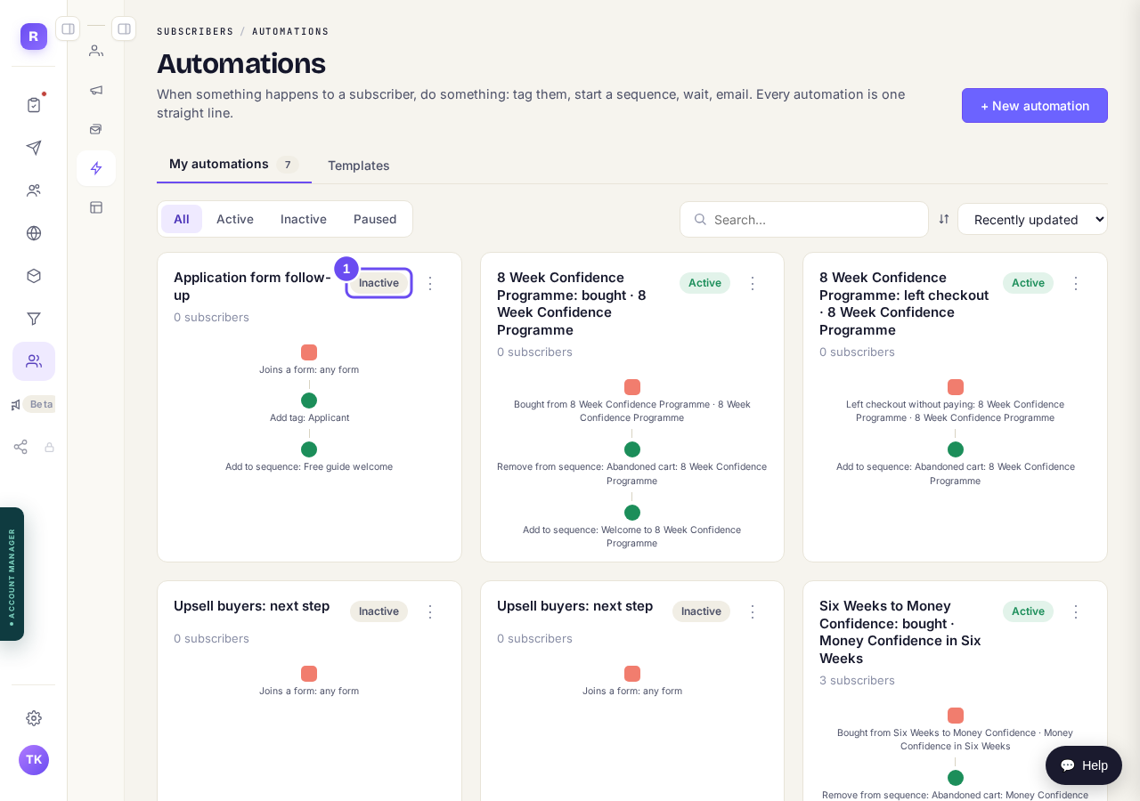 Your new automation, switched off.