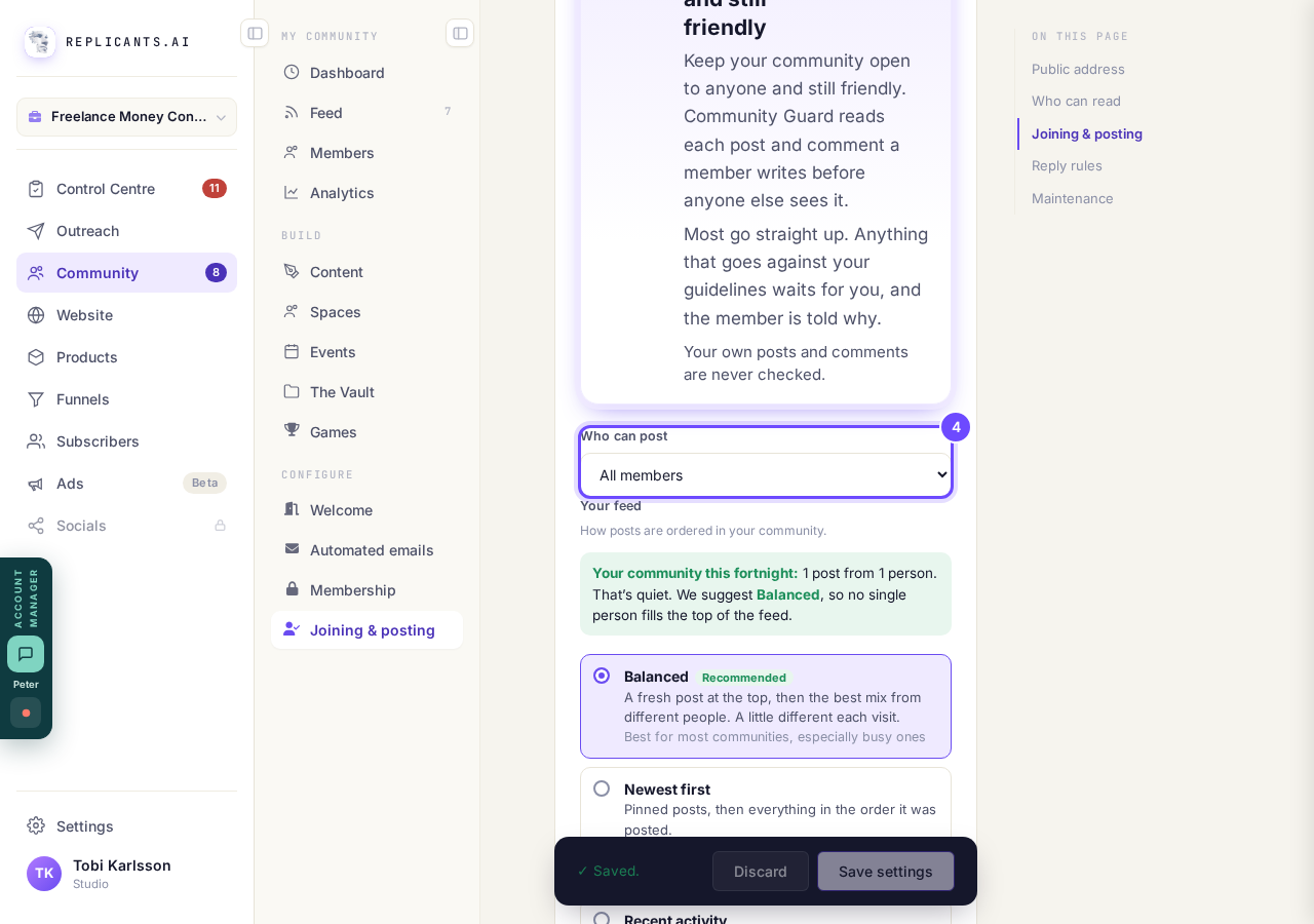Who can post, higher up the same page.