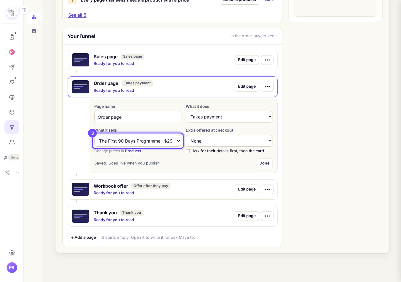 What it does and What it sells, on the order page.