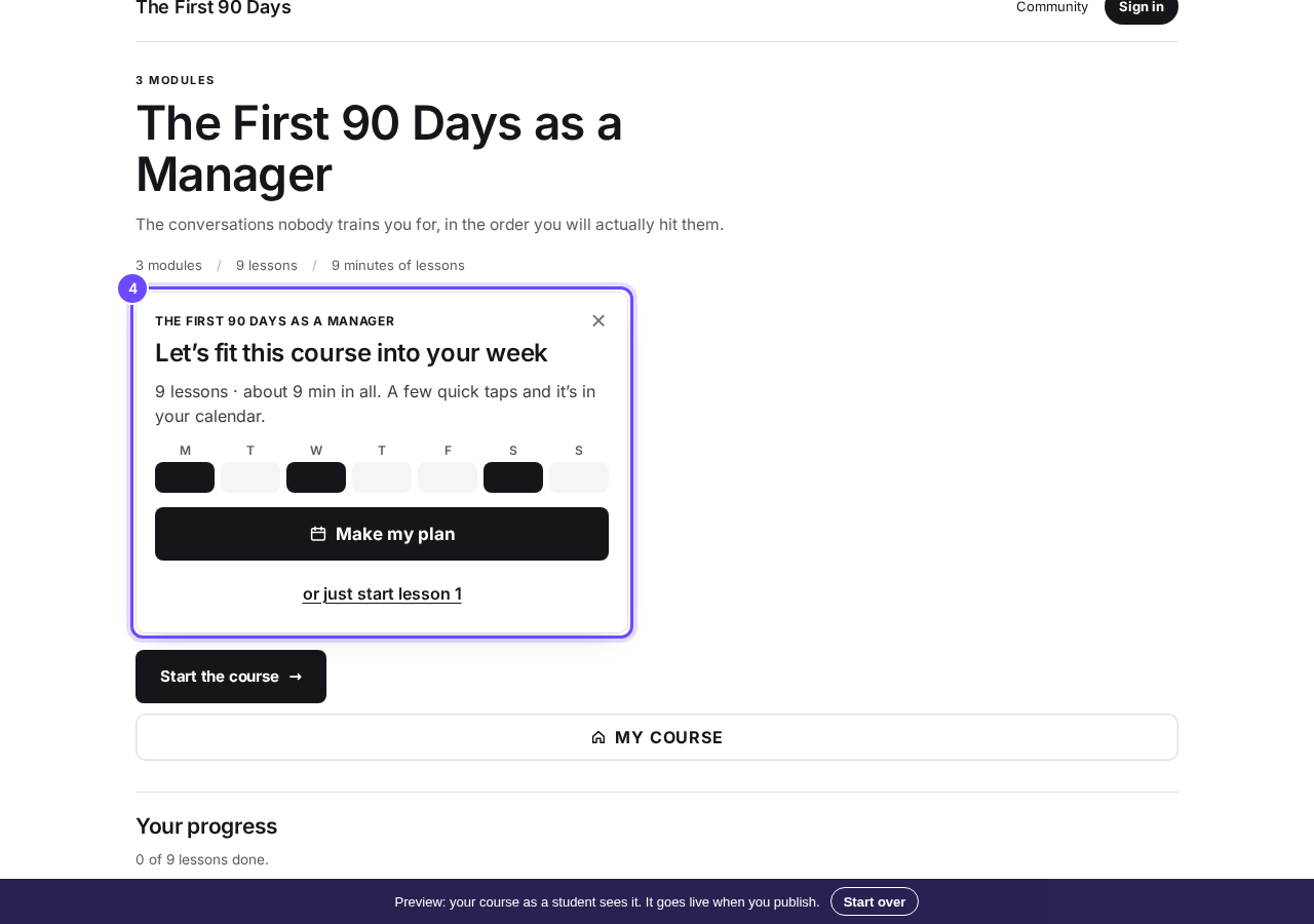 Let's fit this course into your week (Preview as a student).