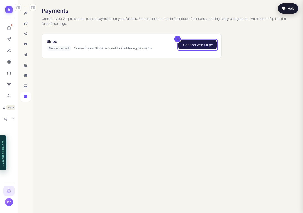 One button. The rest of the questions belong to Stripe.