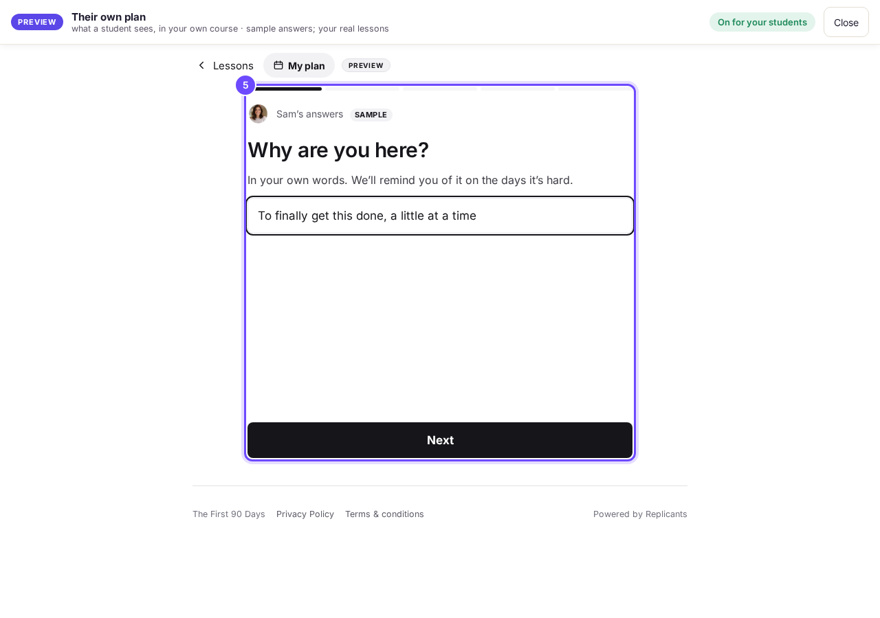 Why are you here? (sample answers, nothing saved).