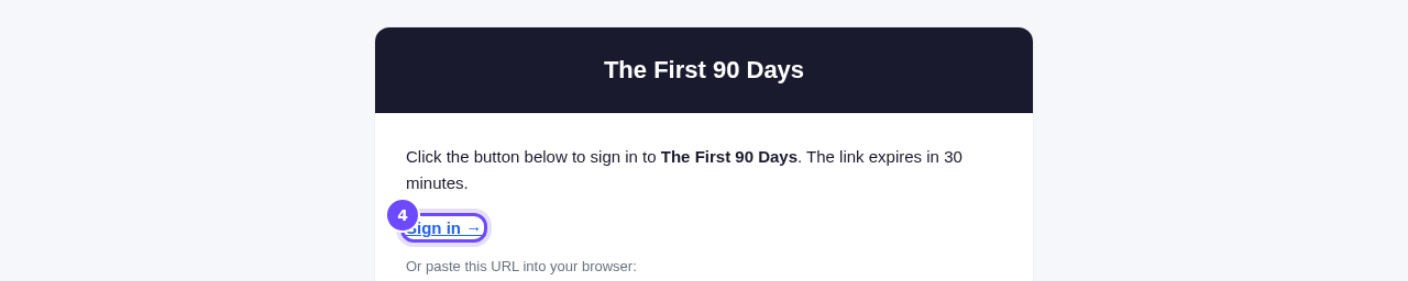 The sign-in email, with its Sign in link.