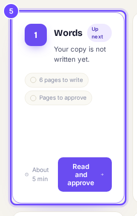 Words, the first of your six steps.