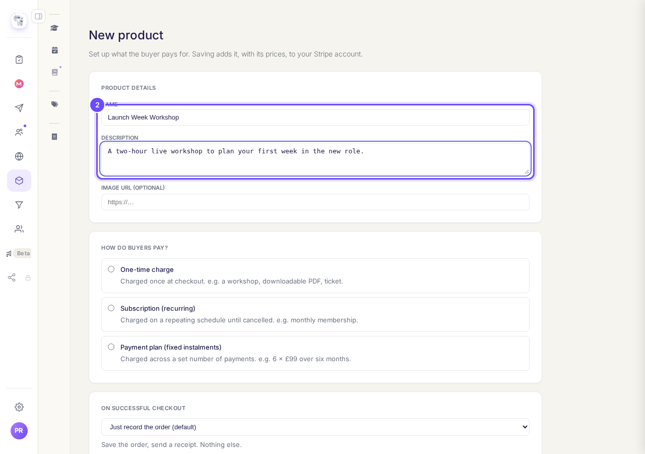 Name and Description, under Product details.