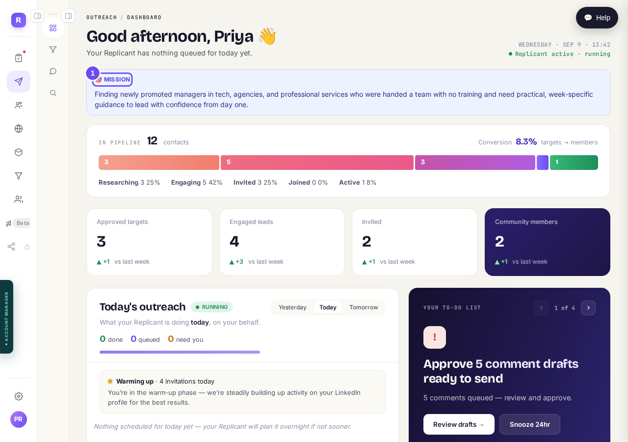 Your community description, read back to you as who we are looking for.
