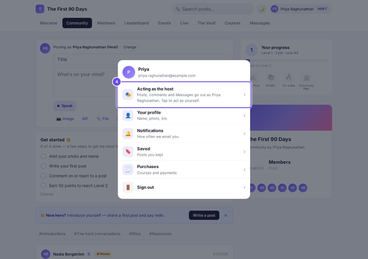 The switch, in your profile menu.