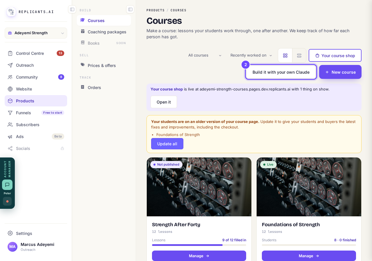 Build it with your own Claude, on the Courses page.