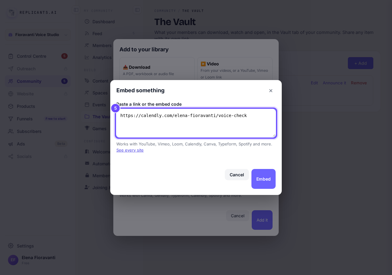 Paste a link or the embed code.