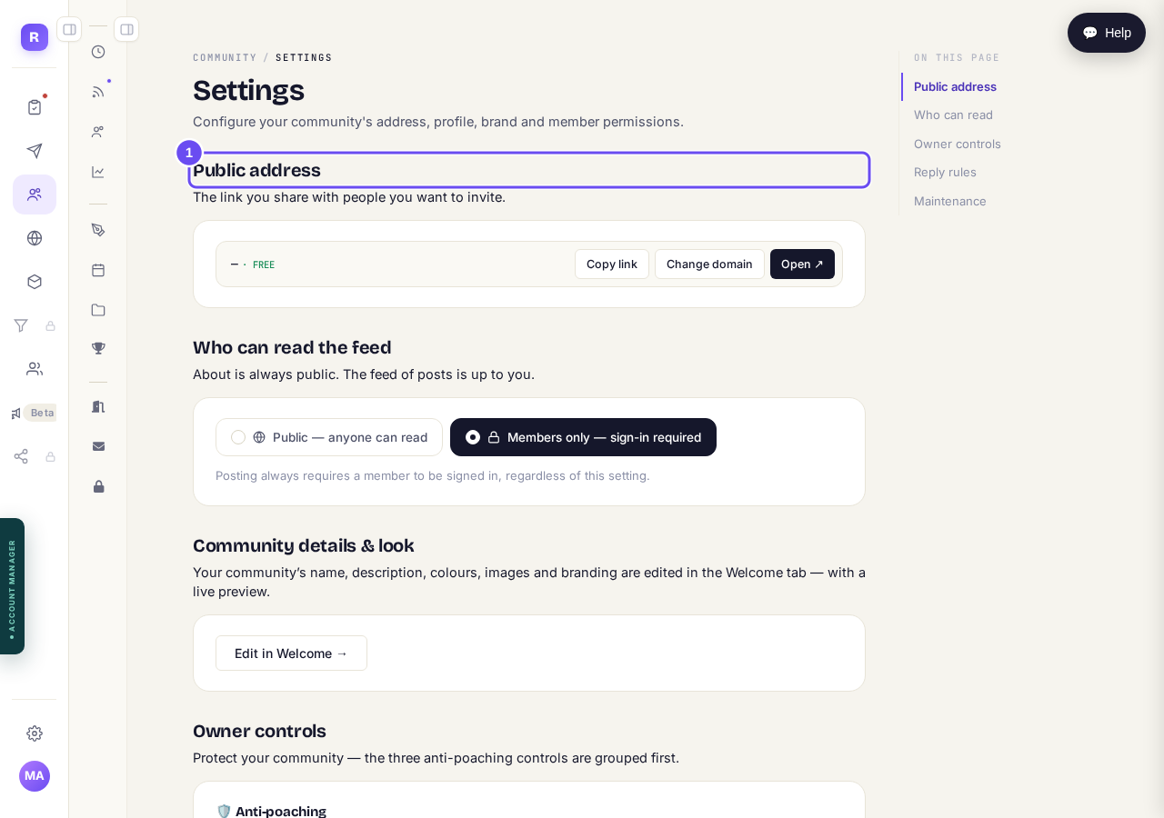 Settings is behaviour. Welcome is the look and the words.