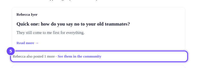 One post per person, and a line for the rest.