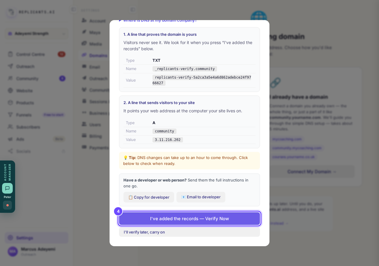 Verify Now, once both lines are in.