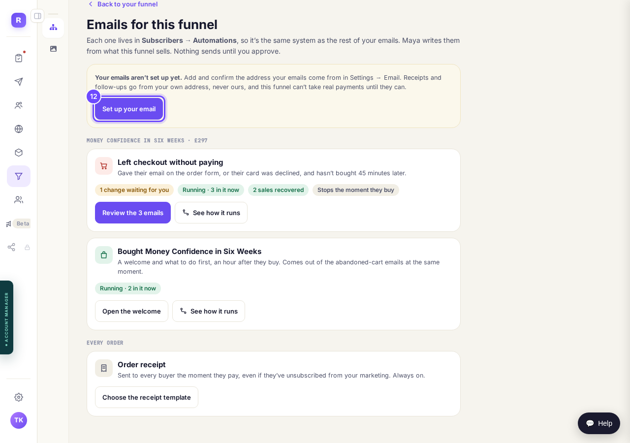 Press "Set up your email".