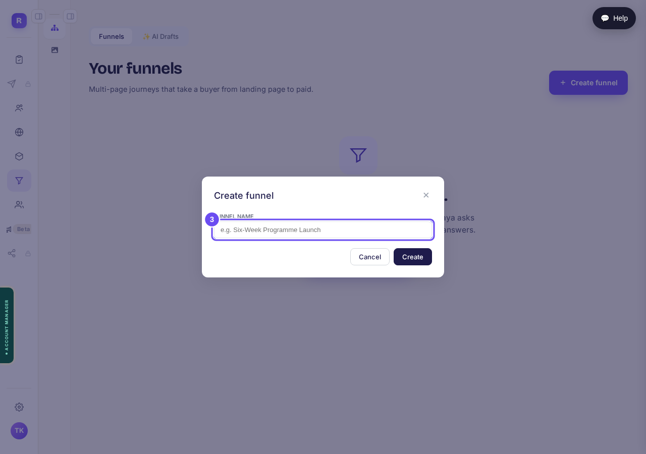 Type a name and press "Create".