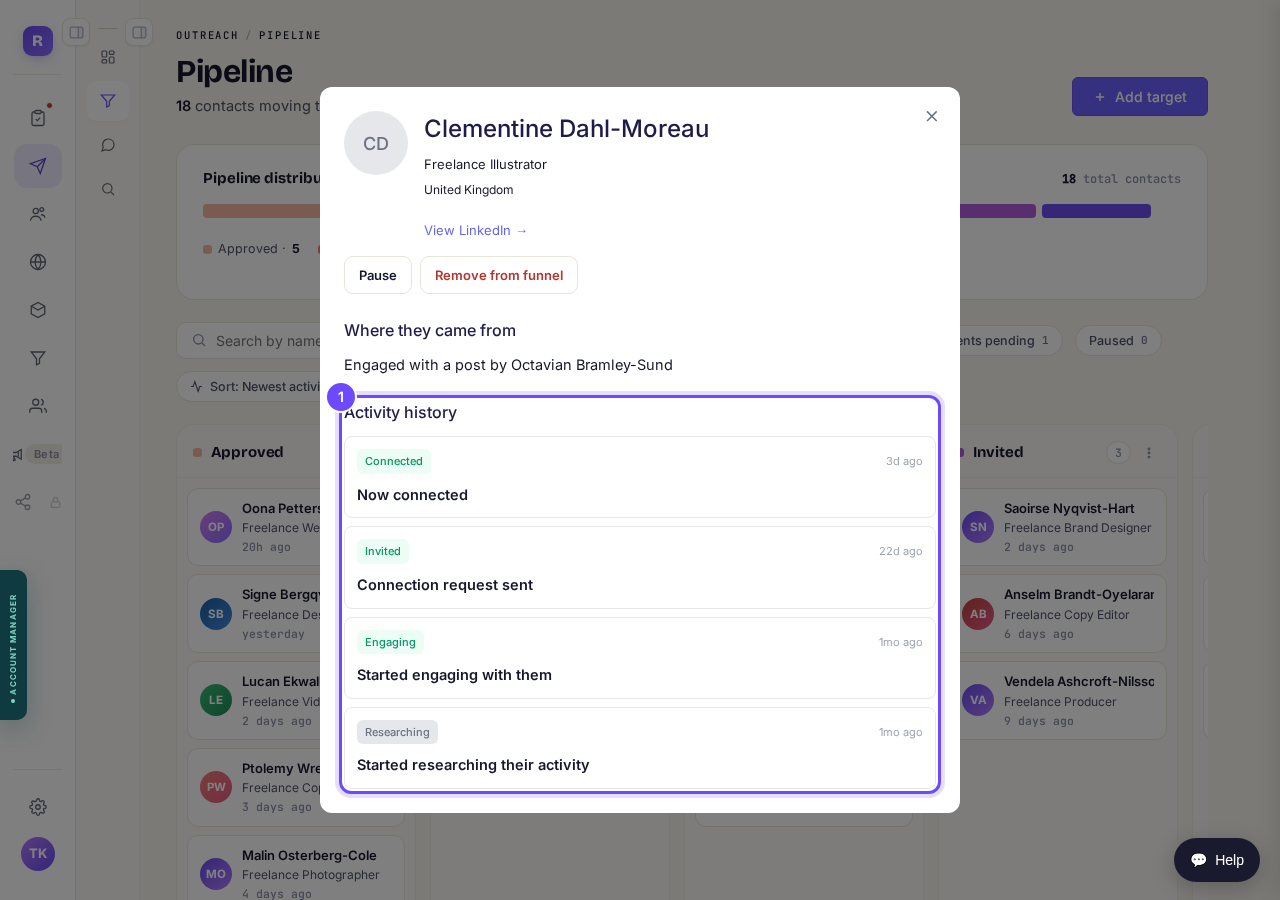 Now connected: they accepted your request.