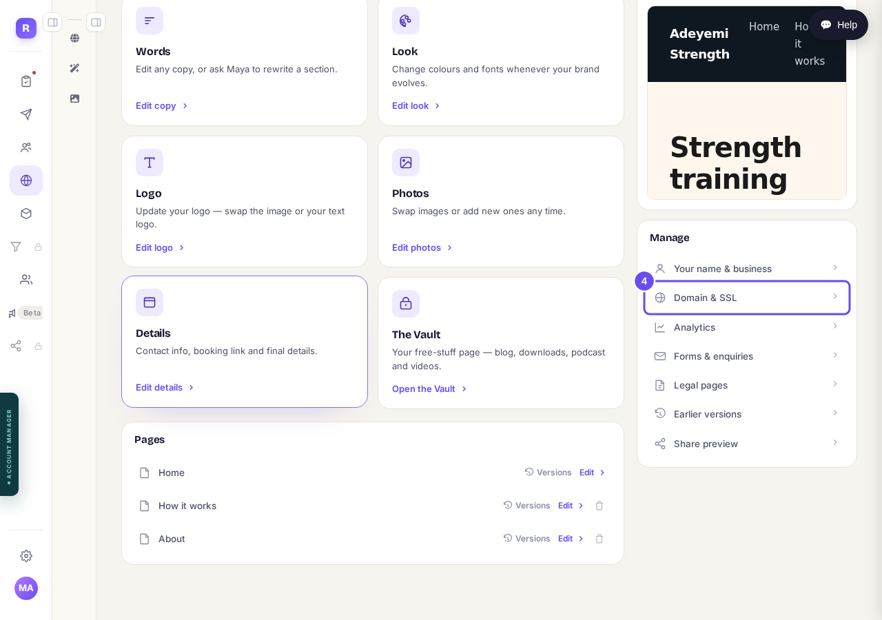 Address, analytics, enquiries, legal pages, and earlier versions.