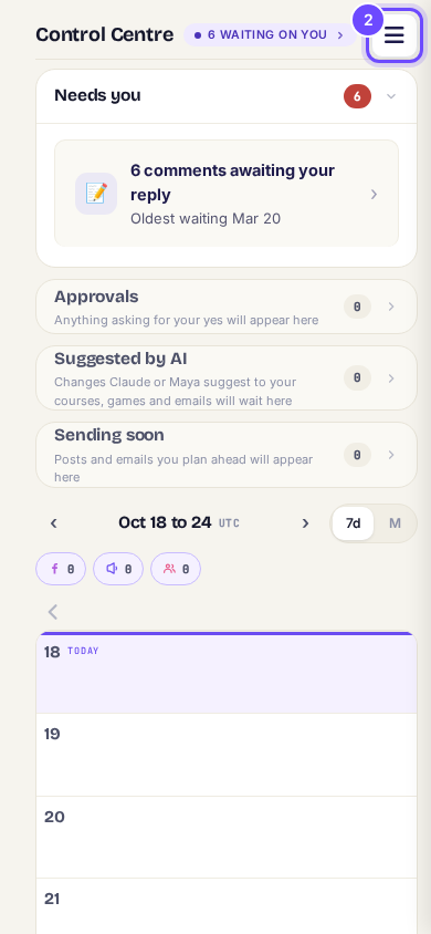 The menu button, top right.