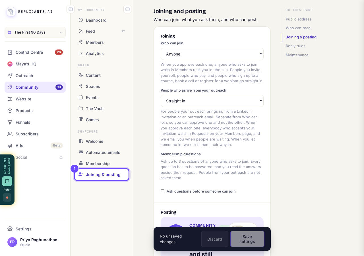 Joining & posting, in the Community menu.