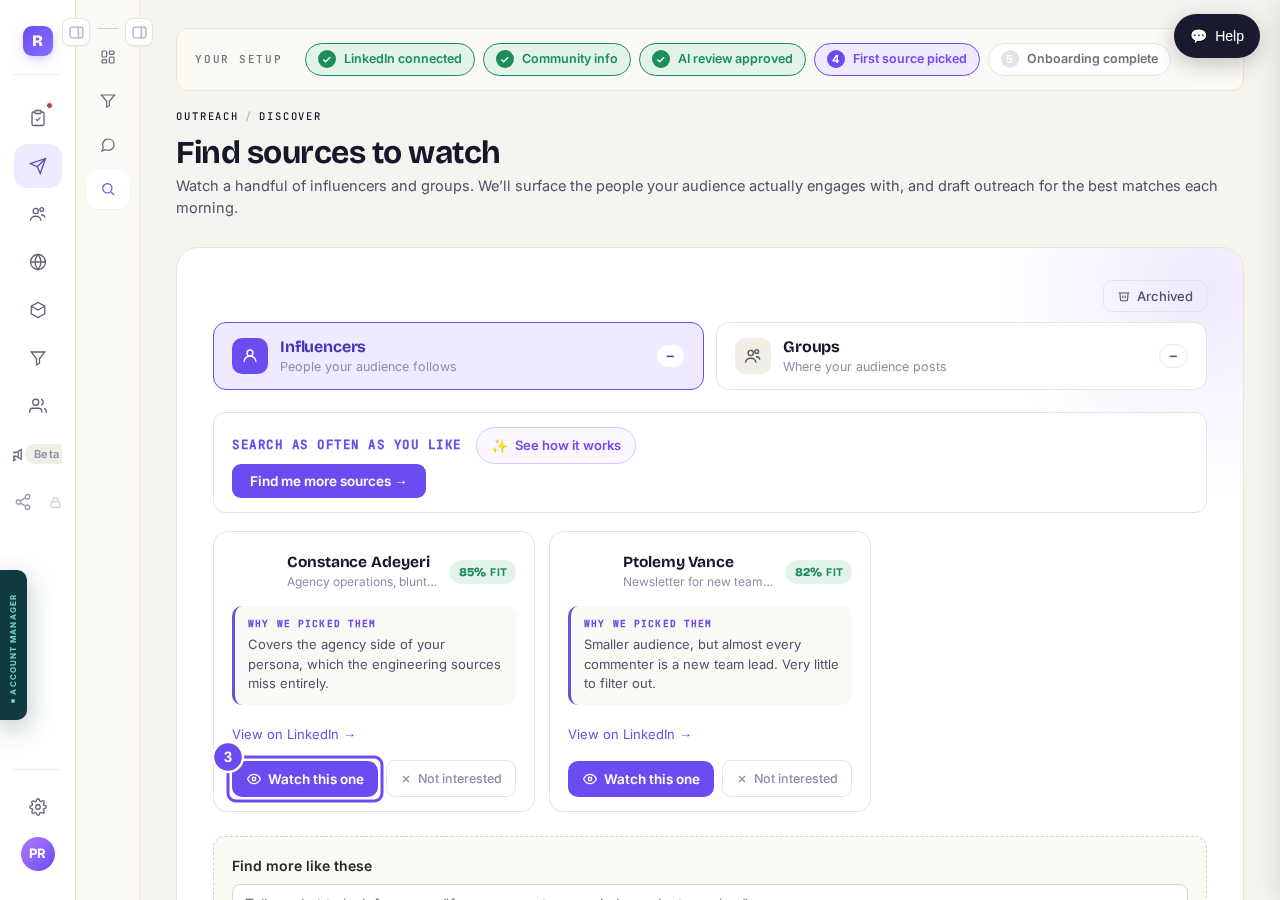 The reason under each name says which part of your audience that source reaches.