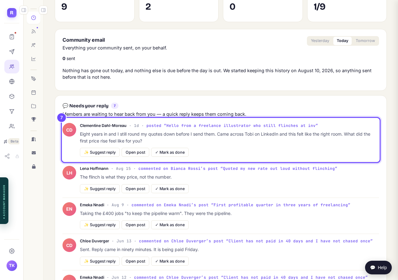 Their first post, waiting for your reply.