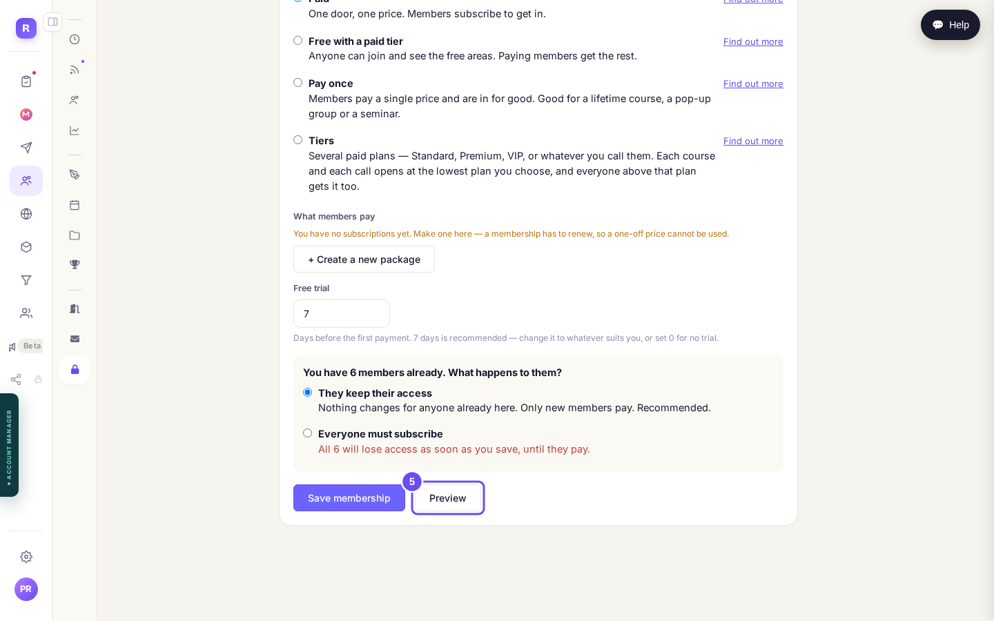 Preview is the stranger view. Save, then publish, then it is real.