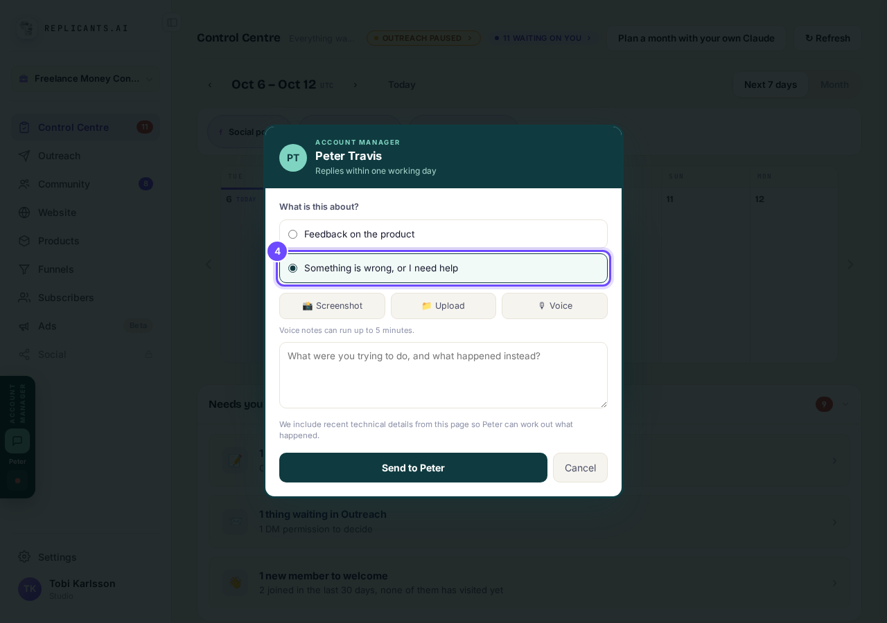 Something is wrong, or I need help, picked.